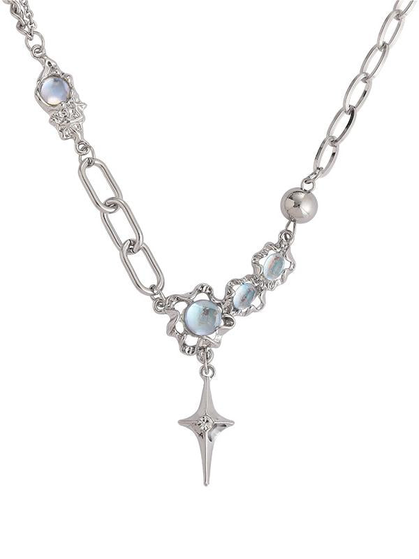 Collana con pietra di luna stella Y2k