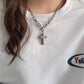 Vintage Kreuz Rhinestone Halskette