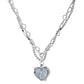 Y2k Herz Rhinestone Doppelschicht Halskette