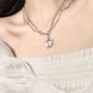 Y2k Herz Rhinestone Doppelschicht Halskette