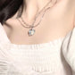 Y2k Herz Rhinestone Doppelschicht Halskette