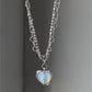 Y2k Herz Rhinestone Doppelschicht Halskette