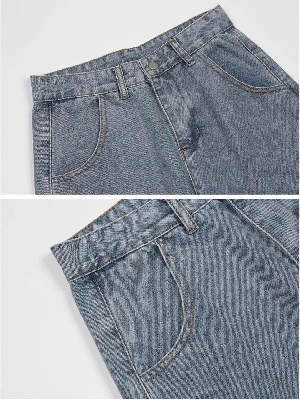Blaue Herren Vintage Jeans mit Kreuz Patch
