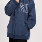 Retro Sport Oversized Hoodie mit Slogan