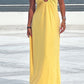 Abito lungo Samantha Yellow con spalle scoperte