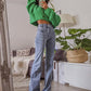 Schlaghose Jeans mit Back Star Patch