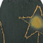 Maxi Rock aus besticktem Denim mit Einschnitt und Vintage Stern