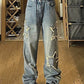 Verwaschene Vintage Boyfriend Jeans mit Sternen Patch