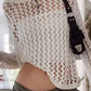 Long sleeve crochet top with lace pattern