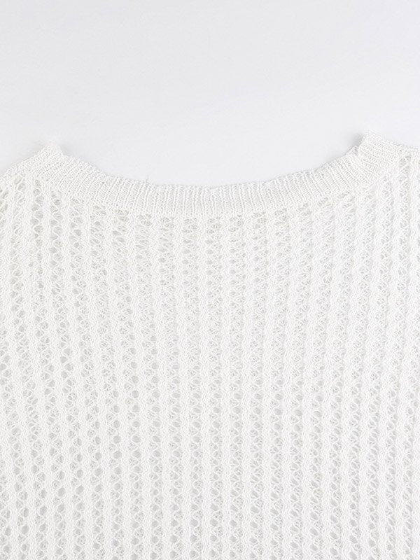 Long sleeve crochet top with lace pattern