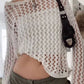 Long sleeve crochet top with lace pattern