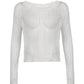 Long sleeve crochet top with lace pattern