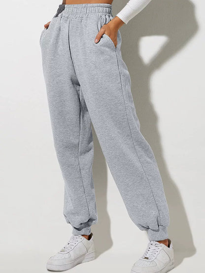 Plain basic sweatpants with a loose cut