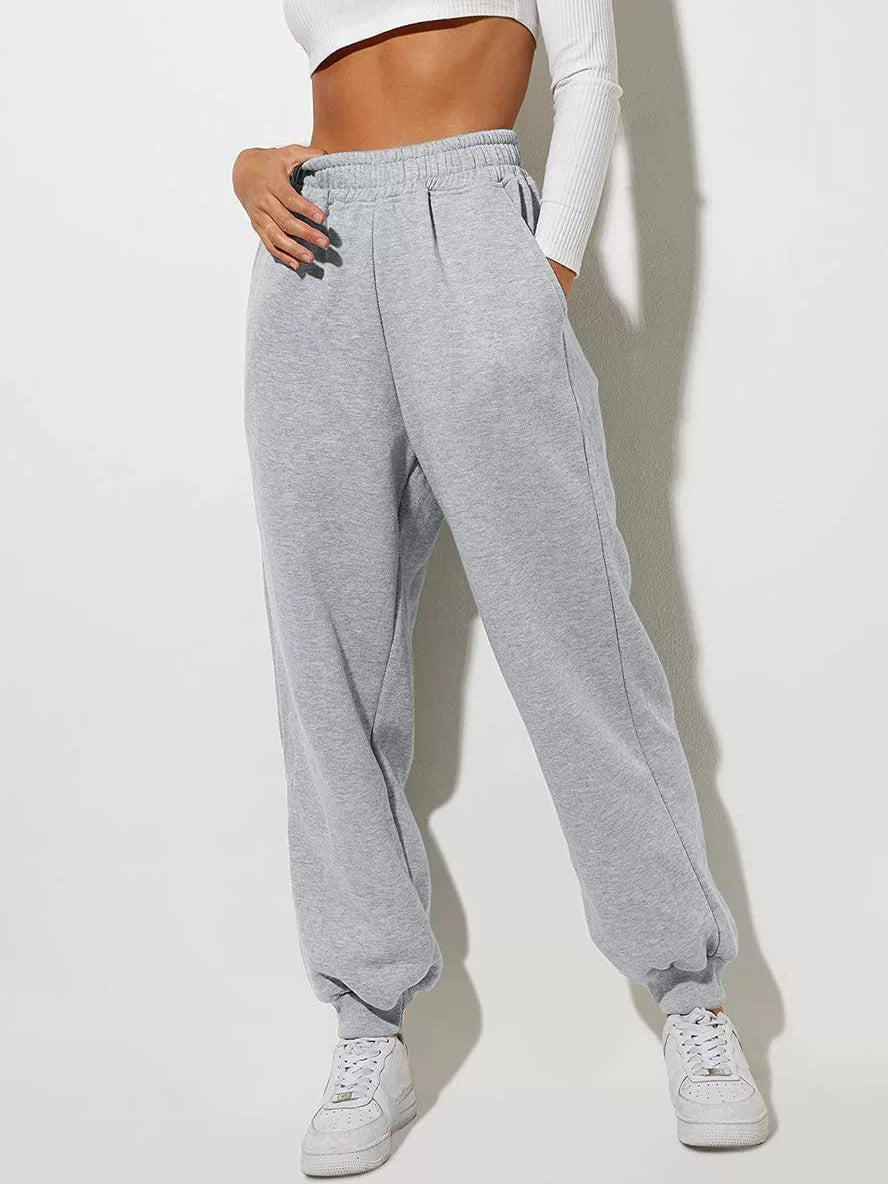 Plain basic sweatpants with a loose cut