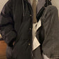 Vintage Oversize Mock Two Piece Puffer Jacket with Hoodie